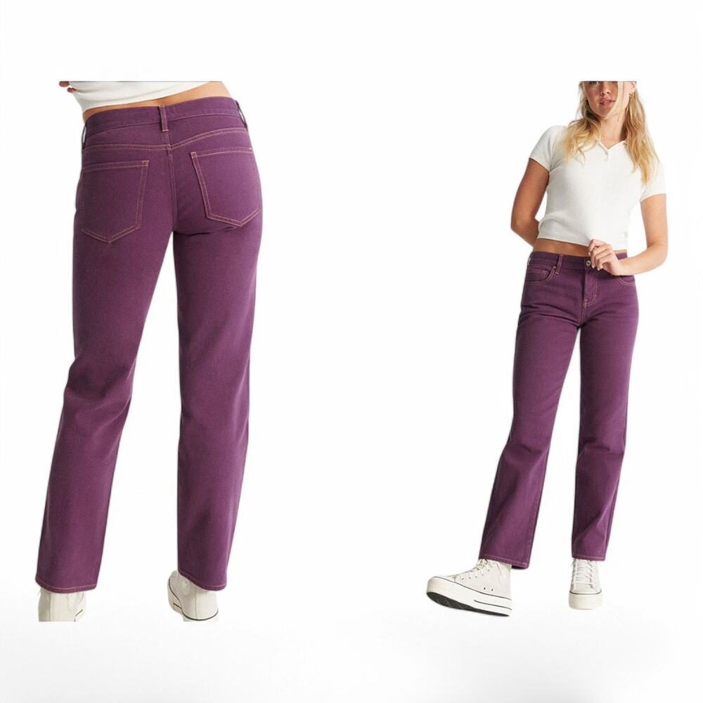 PACSUN Jeans Eco Violet Low Rise Button Fly Purple 100% Cotton - Size 25 - Picture 2 of 10